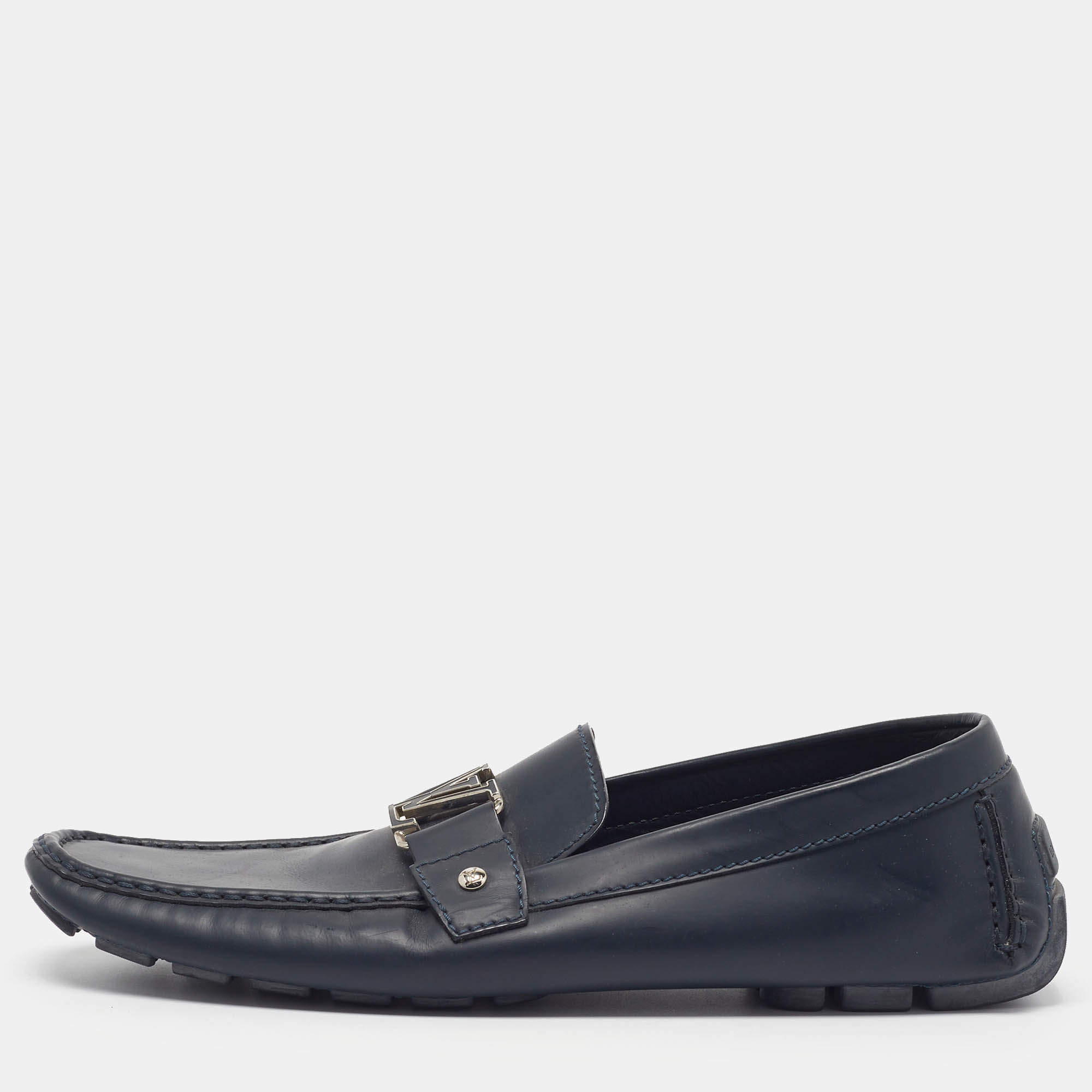 مملوكة مسبقًا Louis Vuitton Monte Carlo Size 47 Navy Blue Leather Loafers