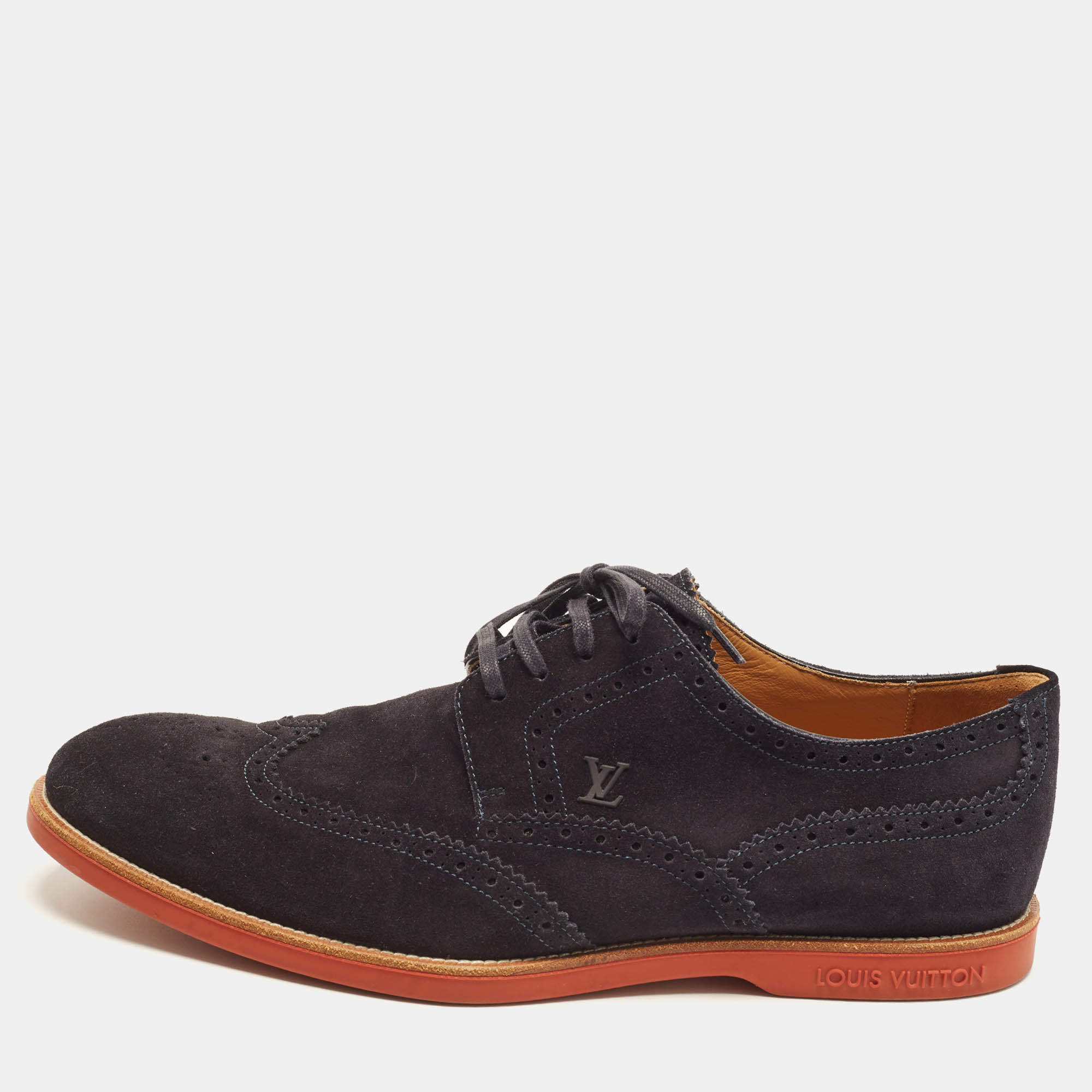 مملوكة مسبقًا Louis Vuitton Size 43 Navy Blue Suede Derby