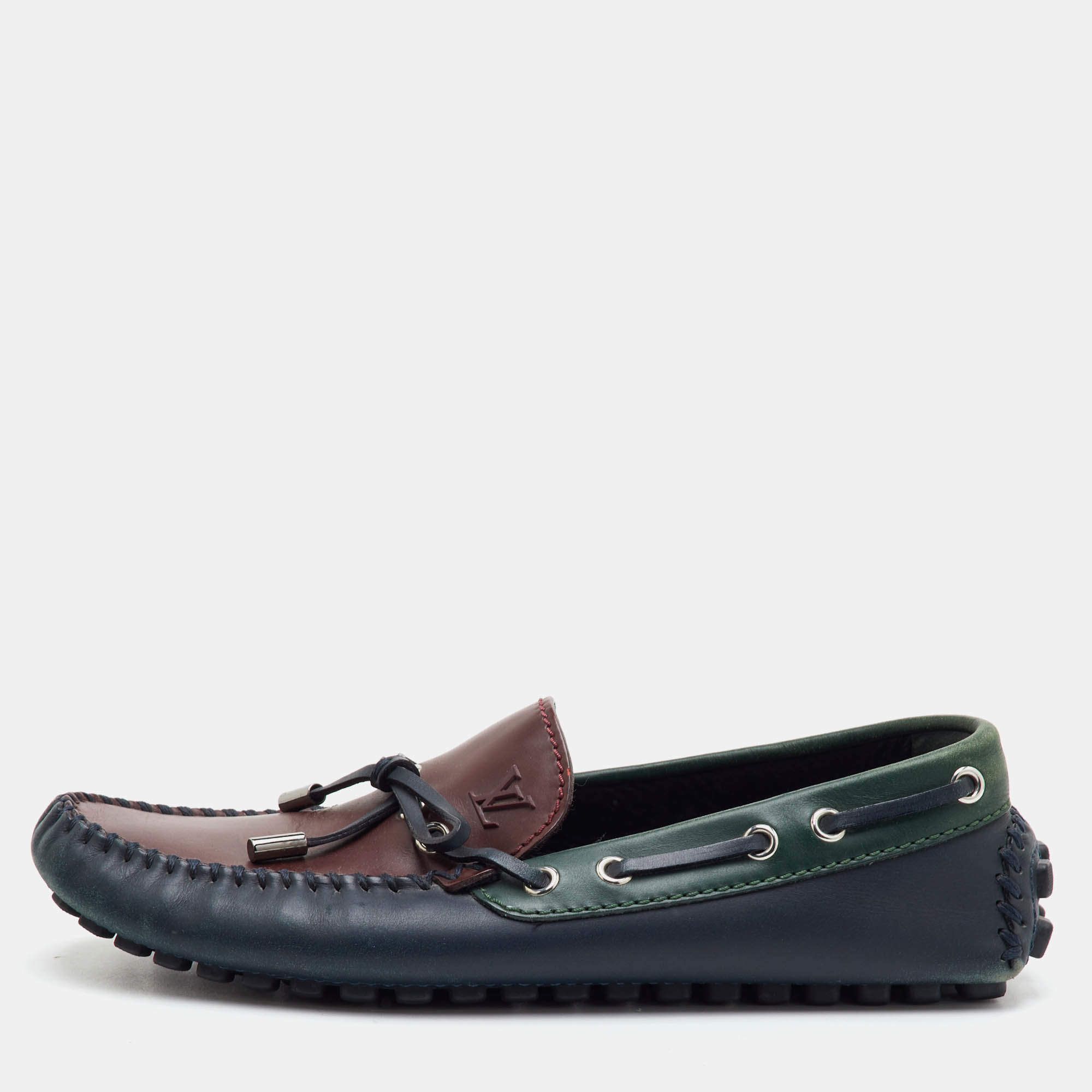 Pre Owned Louis Vuitton Arizona Size 40 Multicolor Leather Loafers
