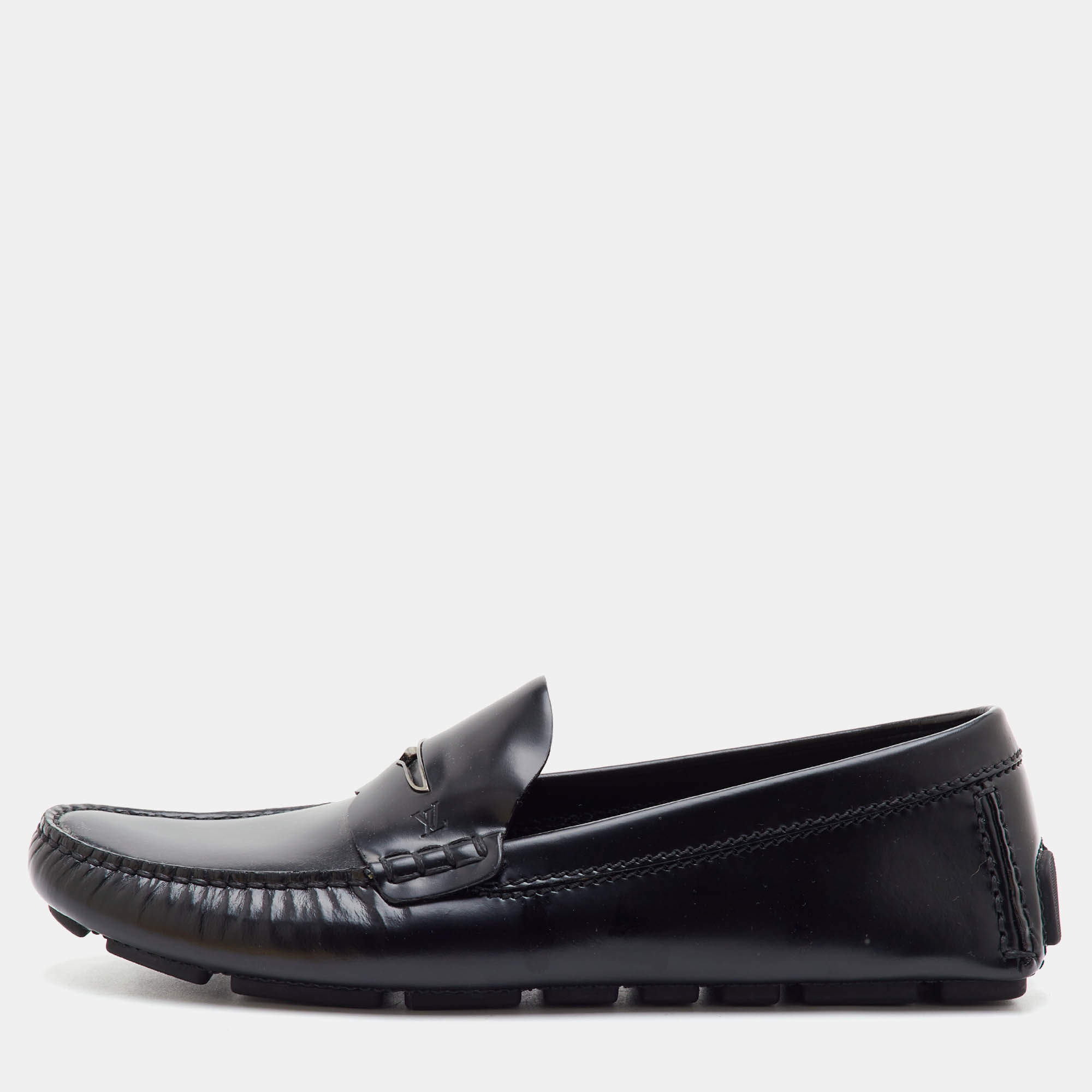 مملوكة مسبقًا Louis Vuitton Size 41 Black Leather Slip On Loafers