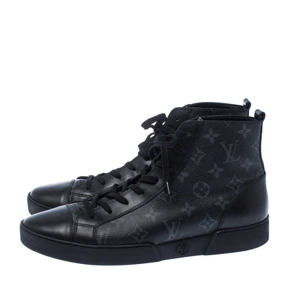 Louis Vuitton Men's US 5.5 Black Eclipse Match-Up High Top Sneaker 817lv43