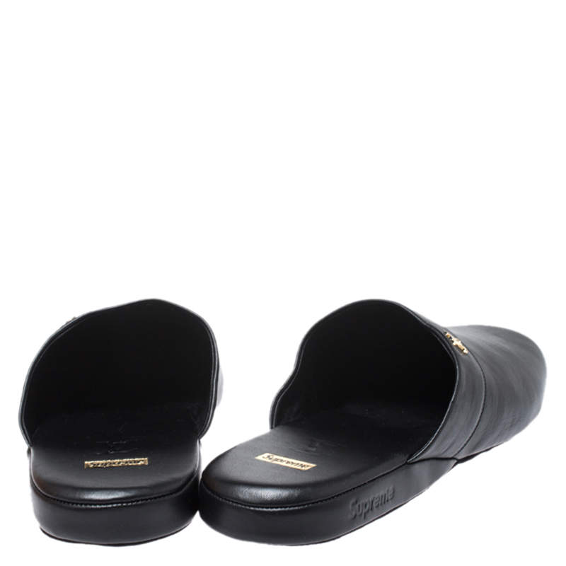 Leather sandals Louis Vuitton x Supreme Black size 9 US in Leather -  20606861