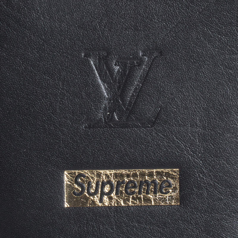 Louis Vuitton x Supreme Black Leather Hugh Flat Slippers Size 39 Louis  Vuitton | The Luxury Closet