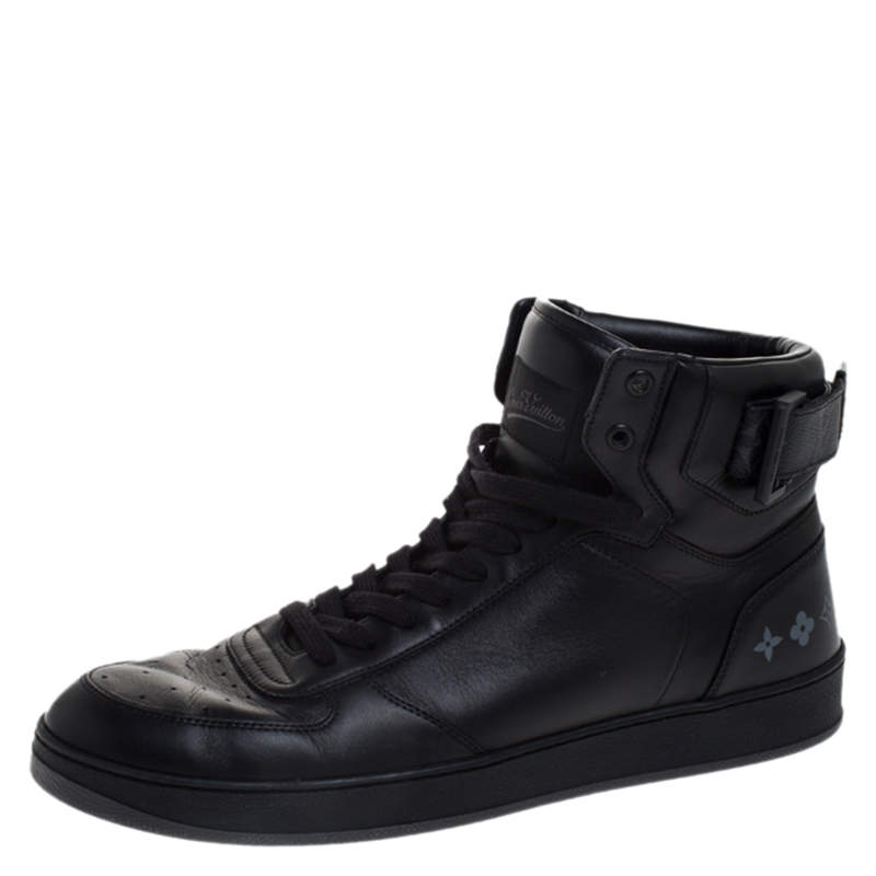 حذاء رياضي لوي فيتون ريفولي بحافة مرتفعة جلد أسود مقاس 42