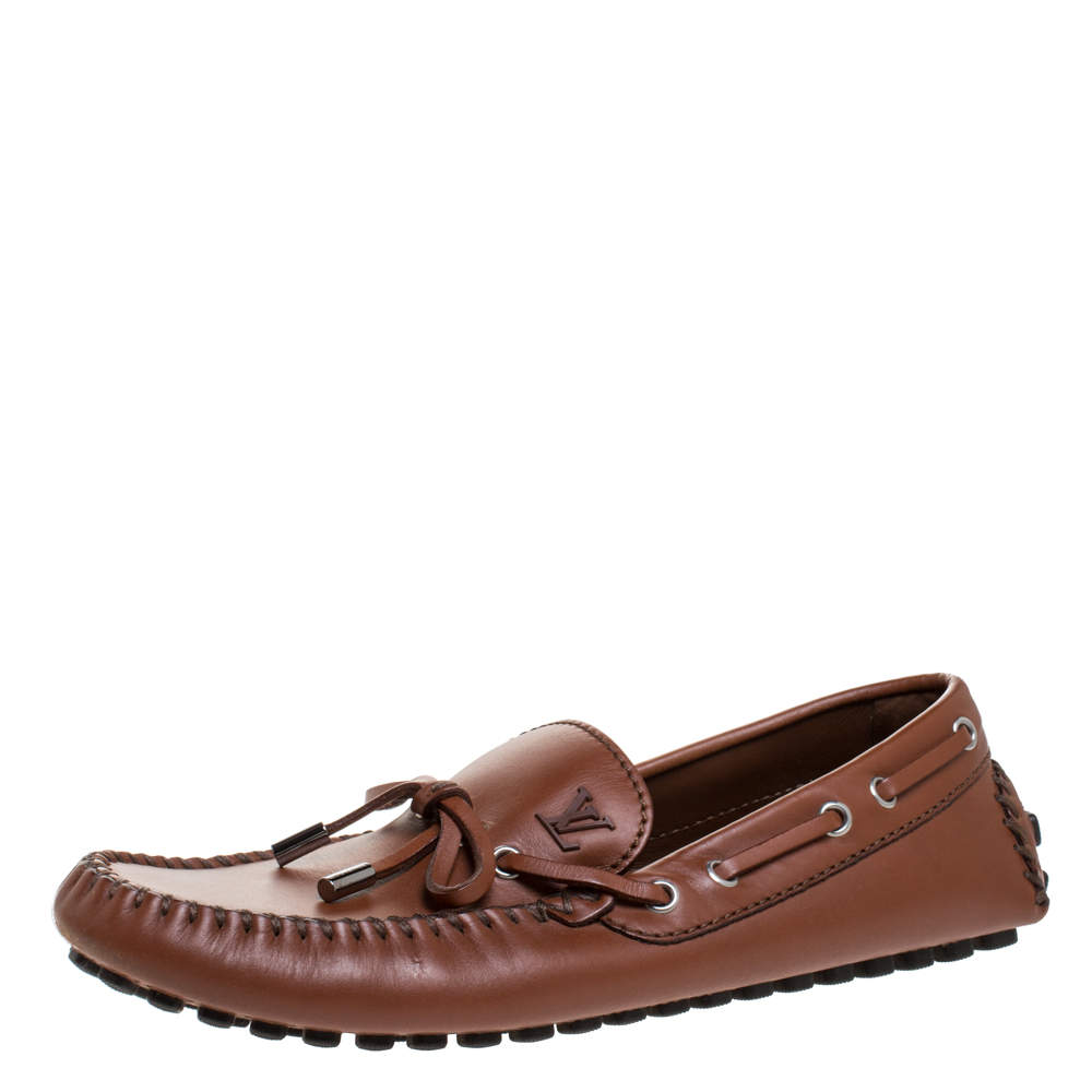 Louis Vuitton Brown Leather Arizona Loafers Size 40.5 Louis Vuitton ...