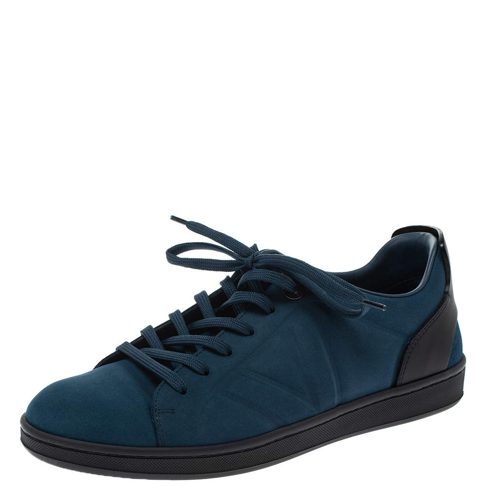 PRE-LOVED Louis Vuitton M Suede Leather Low Top Sneakers - blue/black