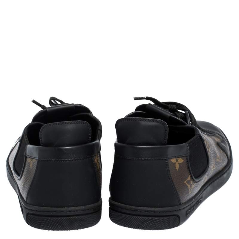 Louis Vuitton Brown Monogram Canvas And Black Leather Slalom Low Top  Sneakers Size 41 Louis Vuitton