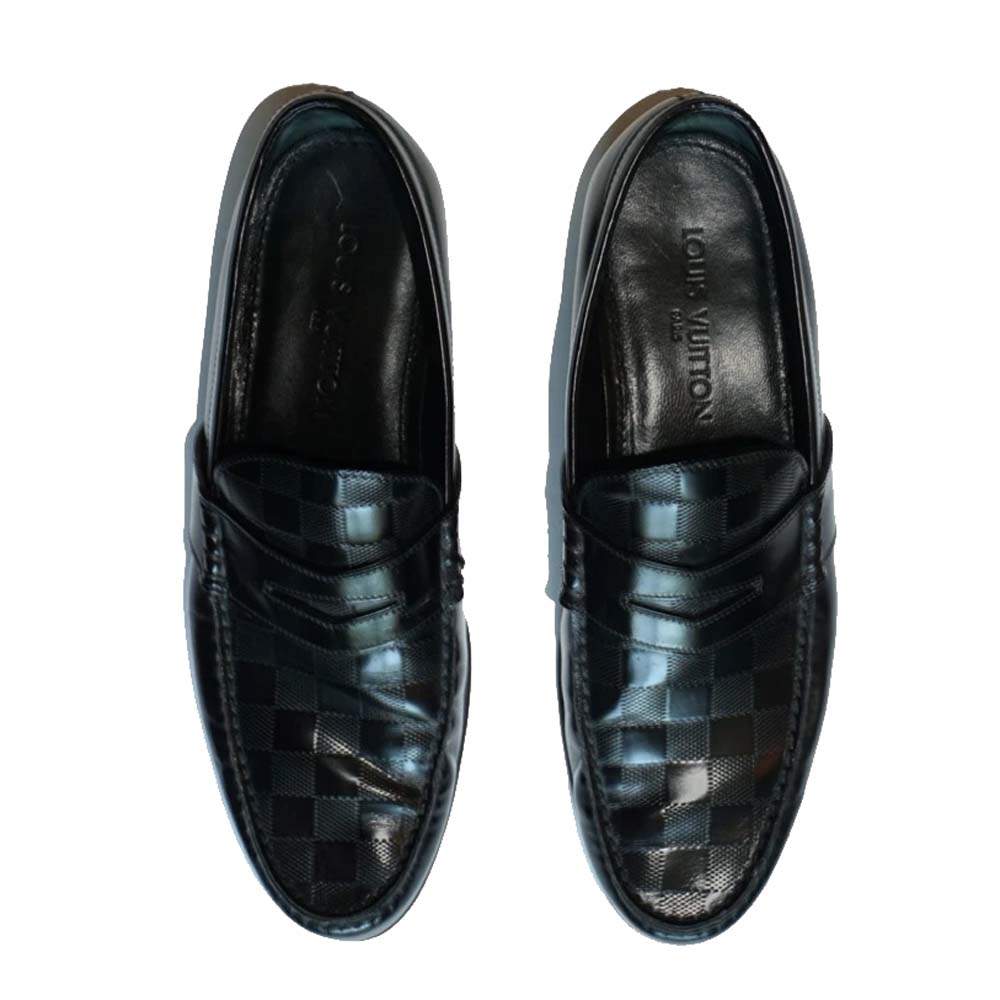Louis Vuitton Black Damier Embossed Leather Loafers Size 43 Louis Vuitton | TLC