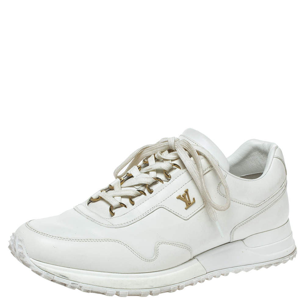 Louis Vuitton White Leather Run Away Low Top Sneakers Size 39.5 Louis ...