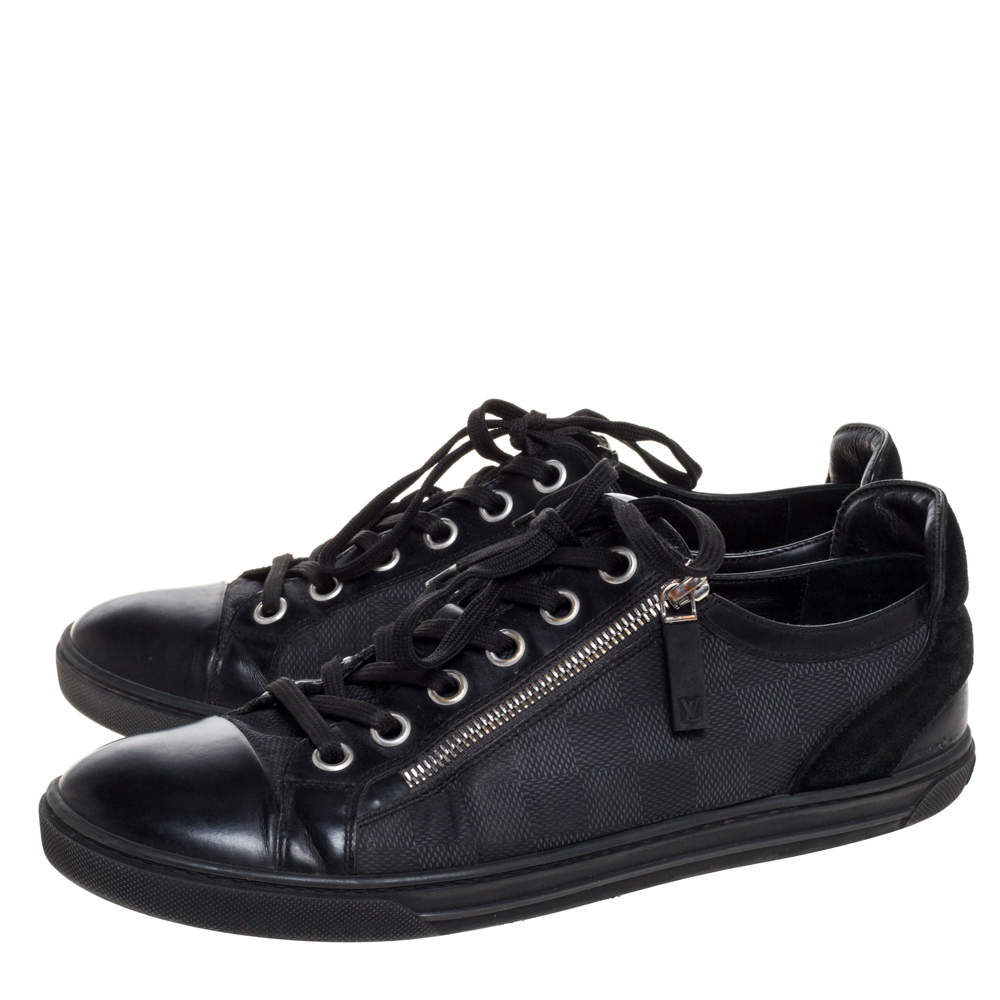 Louis Vuitton, Shoes, Louis Vuitton Mens Sneakers Adventure Zipup Black  Damier Black Size 3135