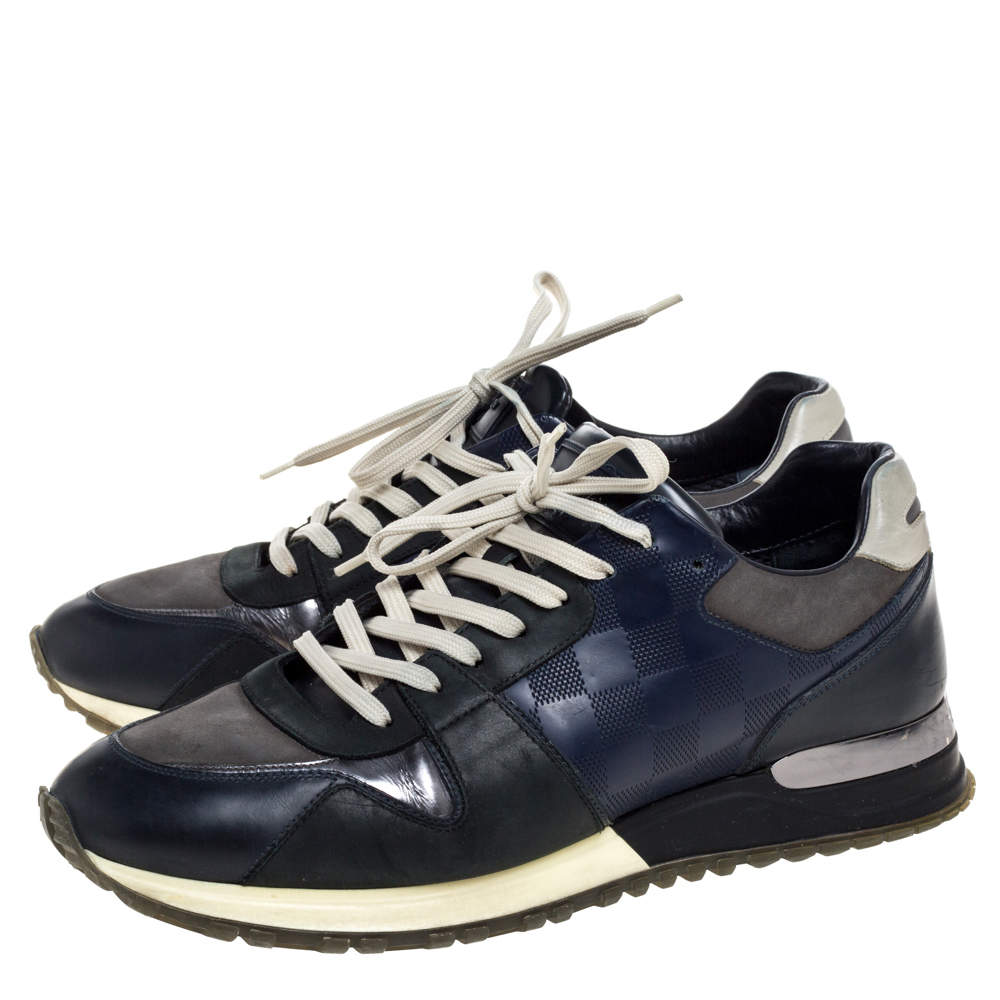 Louis Vuitton Blue/Black Nubuck and Leather Run Away Lace Up