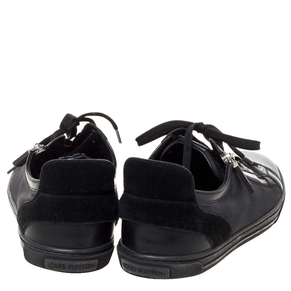Louis Vuitton Black Damier Print Nylon, Suede And Leather Adventure Zip Low  Top Sneakers Size 42 Louis Vuitton