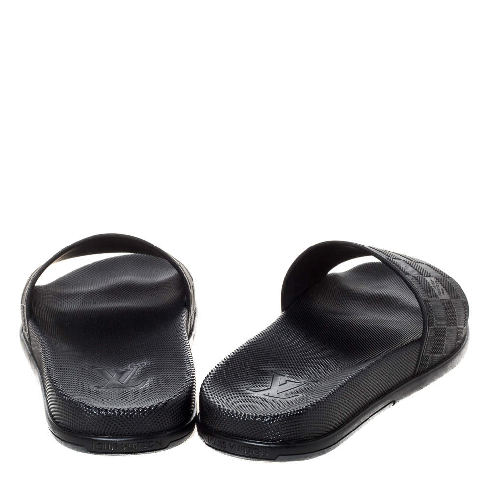 Waterfront sandals Louis Vuitton Black size 9 UK in Rubber - 33090303