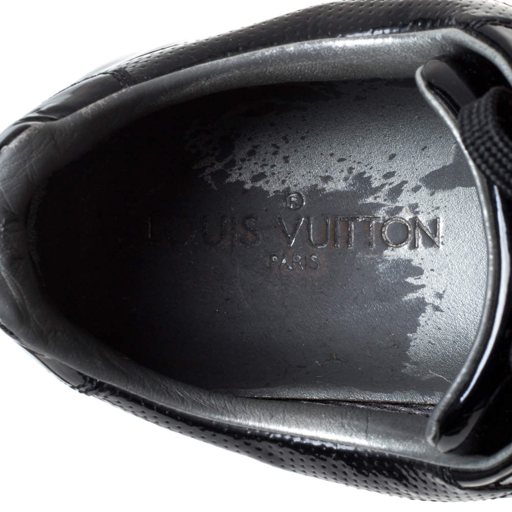 Louis Vuitton Sneakers Black Leather Patent leather Deerskin ref.865024 -  Joli Closet