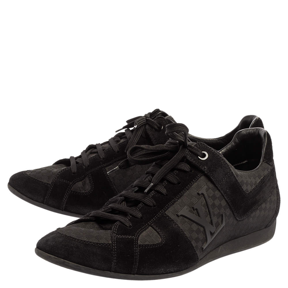 Louis Vuitton Black Damier Glazed Canvas Beverly Hills Low-Top Sneaker Size  43.5 - ShopStyle