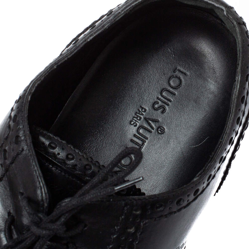 Louis Vuitton Black Leather Lace Up Oxford Size 43.5 Louis Vuitton