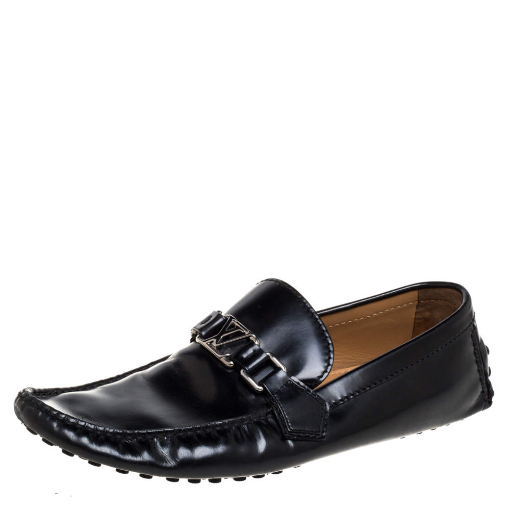 مملوكة مسبقًا حذاء لوفرز لوى فيتون هوكينهايم جلد أسود مقاس 42