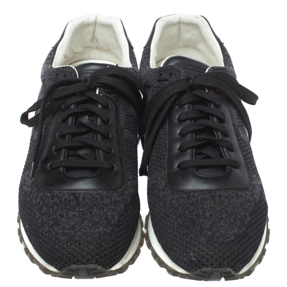 Louis Vuitton Black Knit Fabric V.N.R. Sneakers Size 41.5 402412