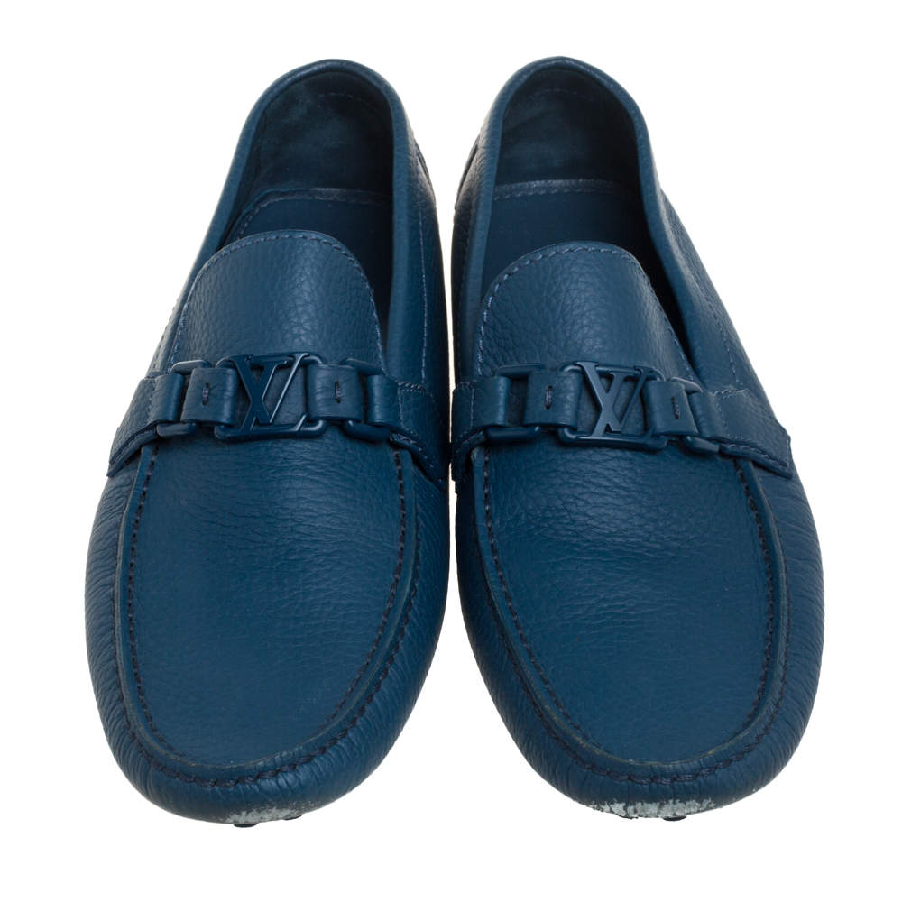 Louis Vuitton Blue Damier Rubber And Leather Key Flip Flop Thong Flats Size  44 Louis Vuitton