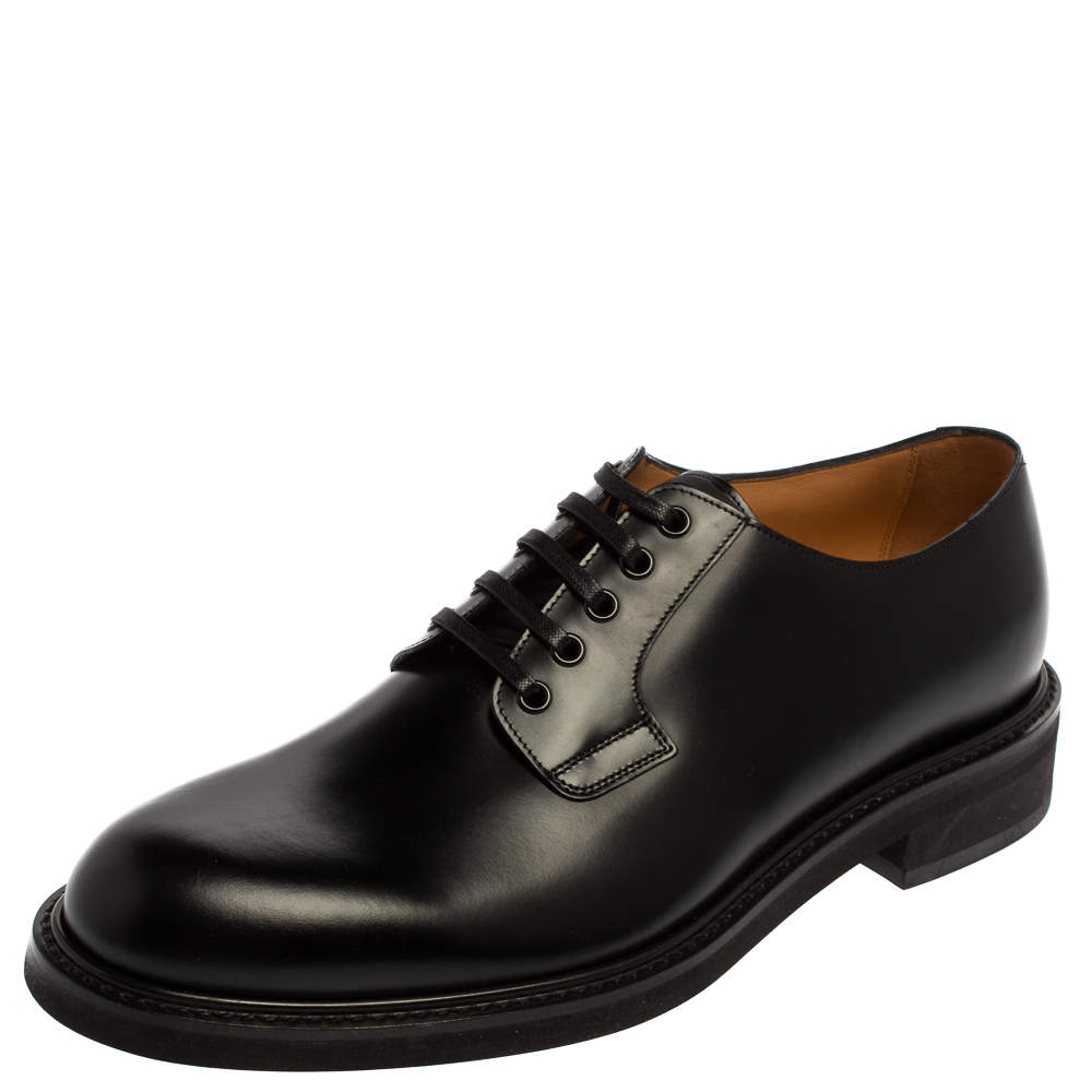 Pre Owned حذاء لوفرز لوي فيتون أربطة جلد أسود مقاس 41.5