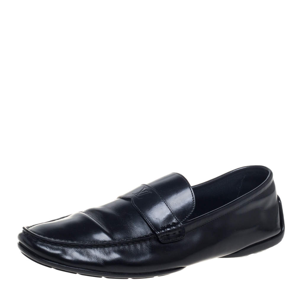 Louis Vuitton Black Leather Loafers Size 42.5