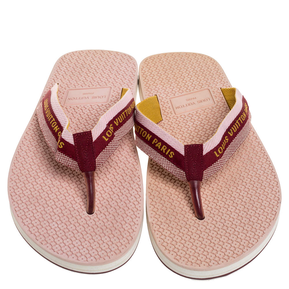 Louis Vuitton Brown/White Canvas and Rubber Bahia Thong Sandals Size 5.5/36  - Yoogi's Closet