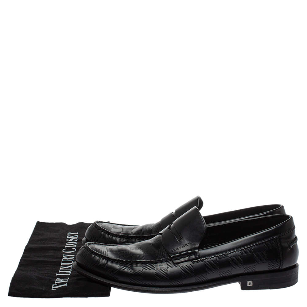 Louis Vuitton Black Patent Leather Logo Slip On Loafers Size 41 Louis  Vuitton | The Luxury Closet
