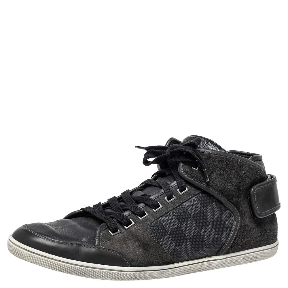 Louis Vuitton Sneaker Damier Graphite Suede High Mid Top Leather