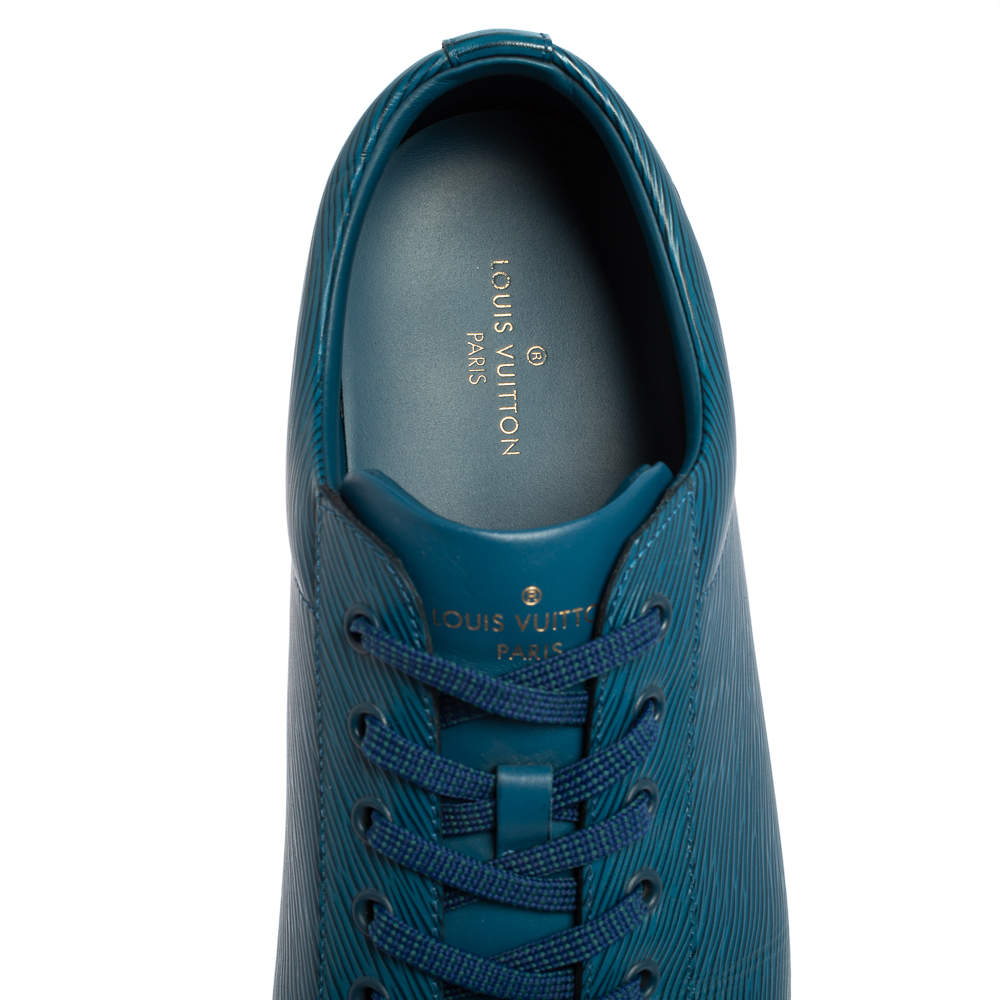 LOUIS VUITTON sneakers SHOES 8 42 BLUE EPI LEATHER SNEAKERS LEATHER SHOES  ref.486440 - Joli Closet
