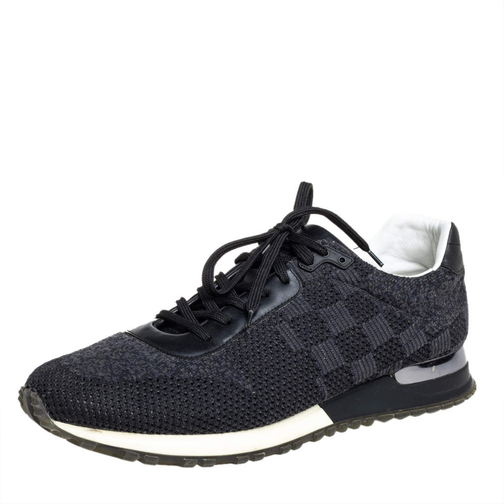 Pre Owned حذاء رياضي لوي فيتون رون اواي جلد وشبك دامييه أسود مقاس 41.5