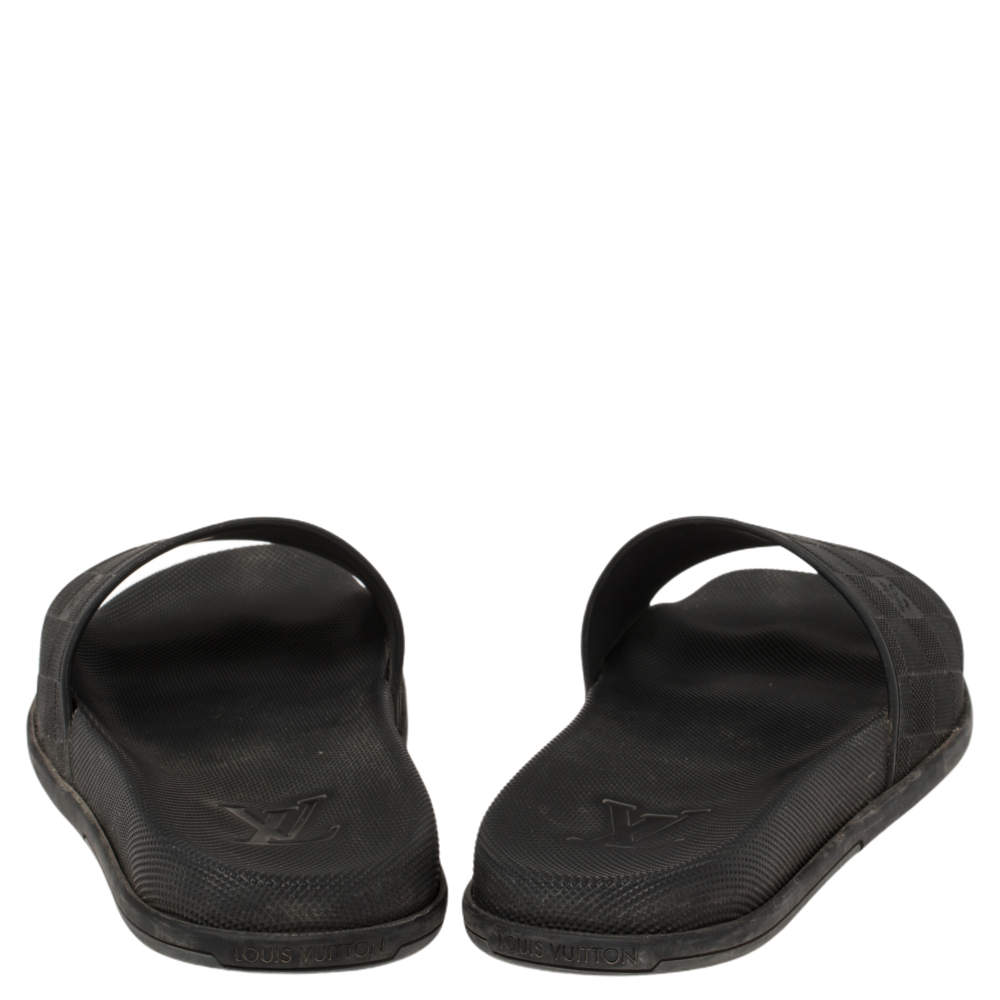 Waterfront sandals Louis Vuitton Black size 9 UK in Rubber - 35073248