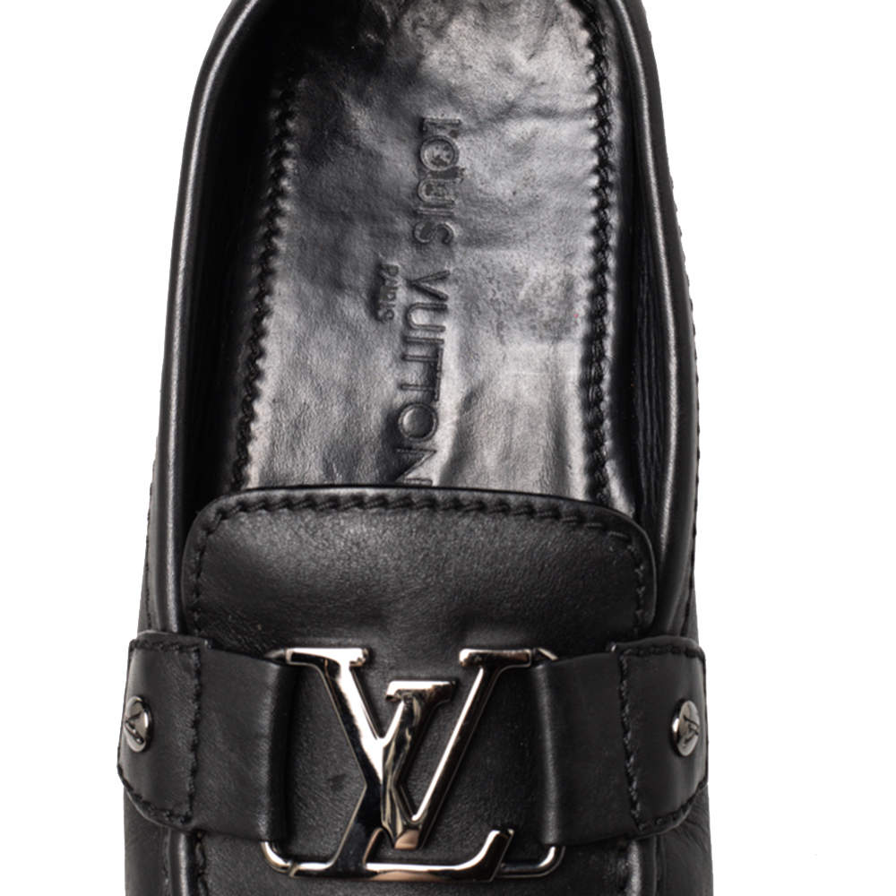 Monte carlo leather flats Louis Vuitton Black size 42 EU in Leather -  31784841