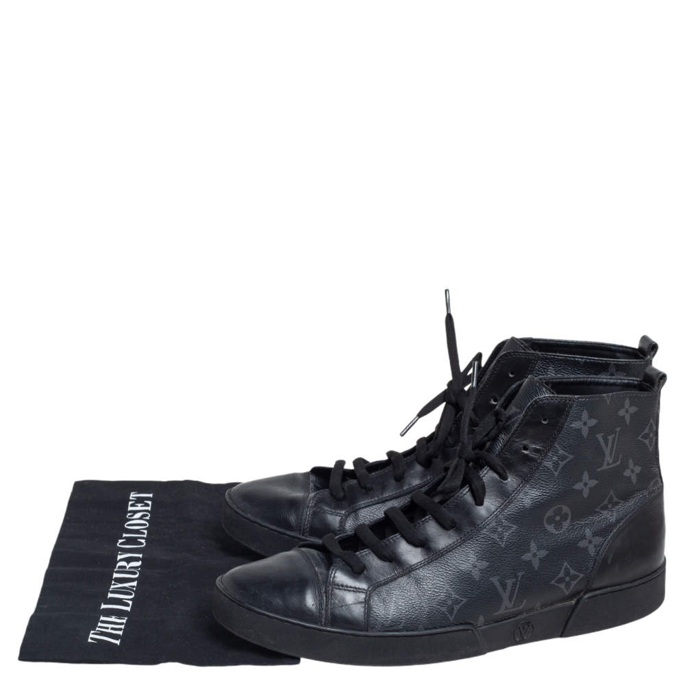 Louis Vuitton Men's US 5.5 Black Eclipse Match-Up High Top Sneaker 817lv43