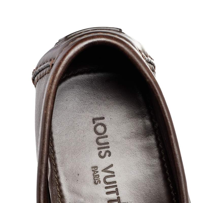 Louis Vuitton Brown Leather Monte Carlo Loafers Size 41.5 - ShopStyle