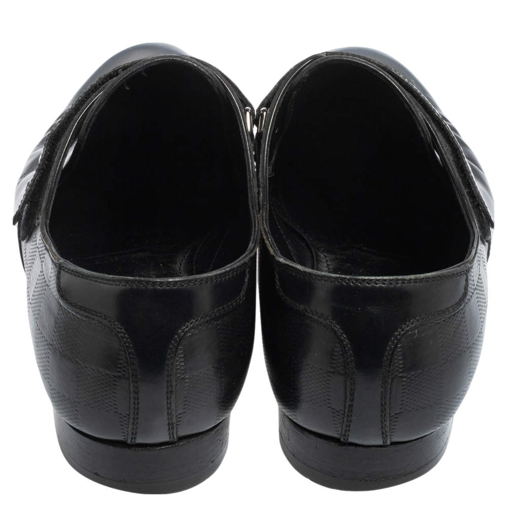 Louis Vuitton Black Leather Velcro Strap Derby Size 40.5