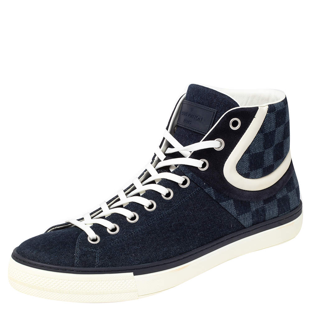 Louis Vuitton Navy Blue Damier Ebene Canvas High Top