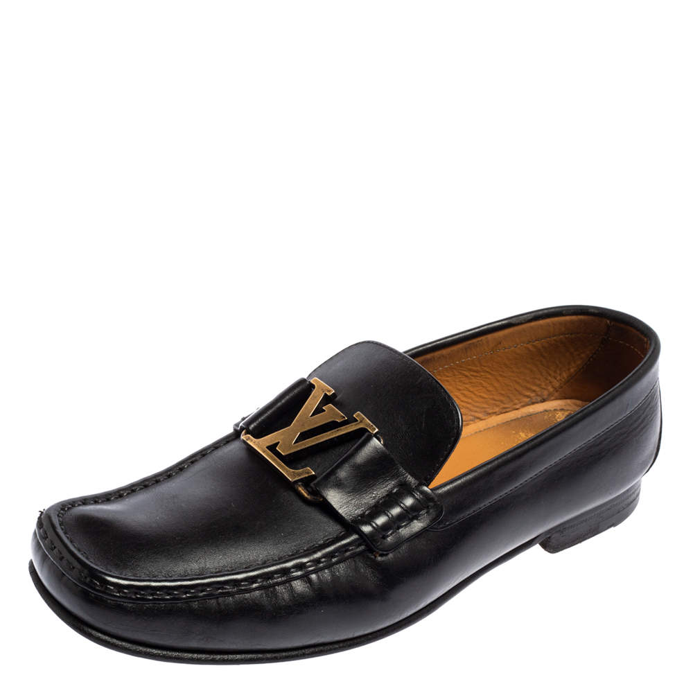 LOUIS VUITTON Men's Graduation Demier Loafers Black Size 8.5