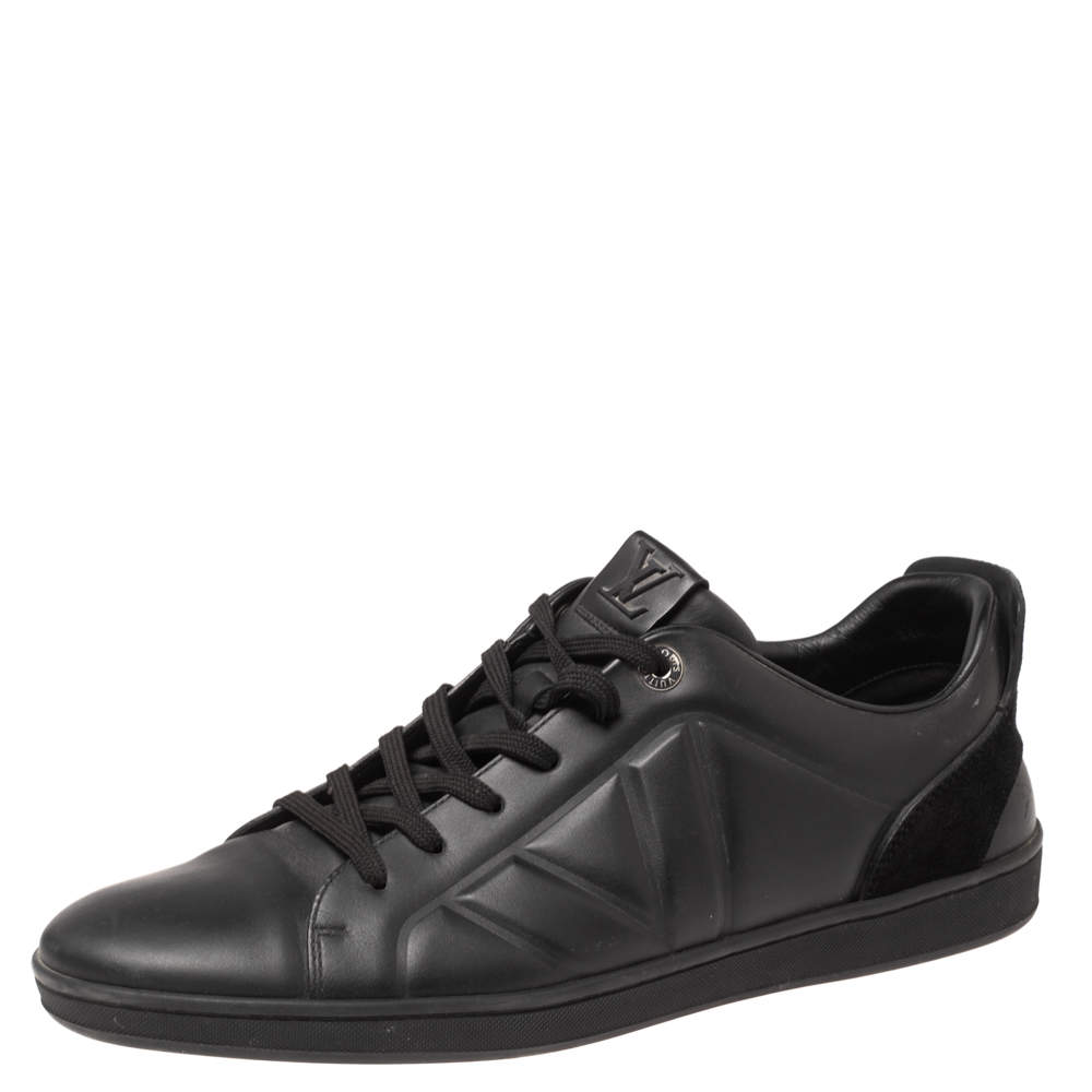 Pre Owned Louis Vuitton Black Suede And Leather Fuselage High Top Sneakers Size 43.5