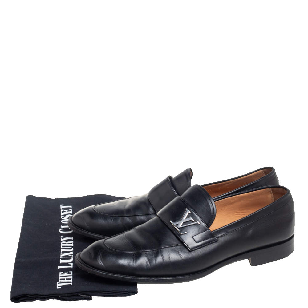 Louis Vuitton Black Leather Saint Germain Loafers Size 40.5 at 1stDibs   louis vuitton saint germain loafer, lv saint germain loafer, louis vuitton  loafers black