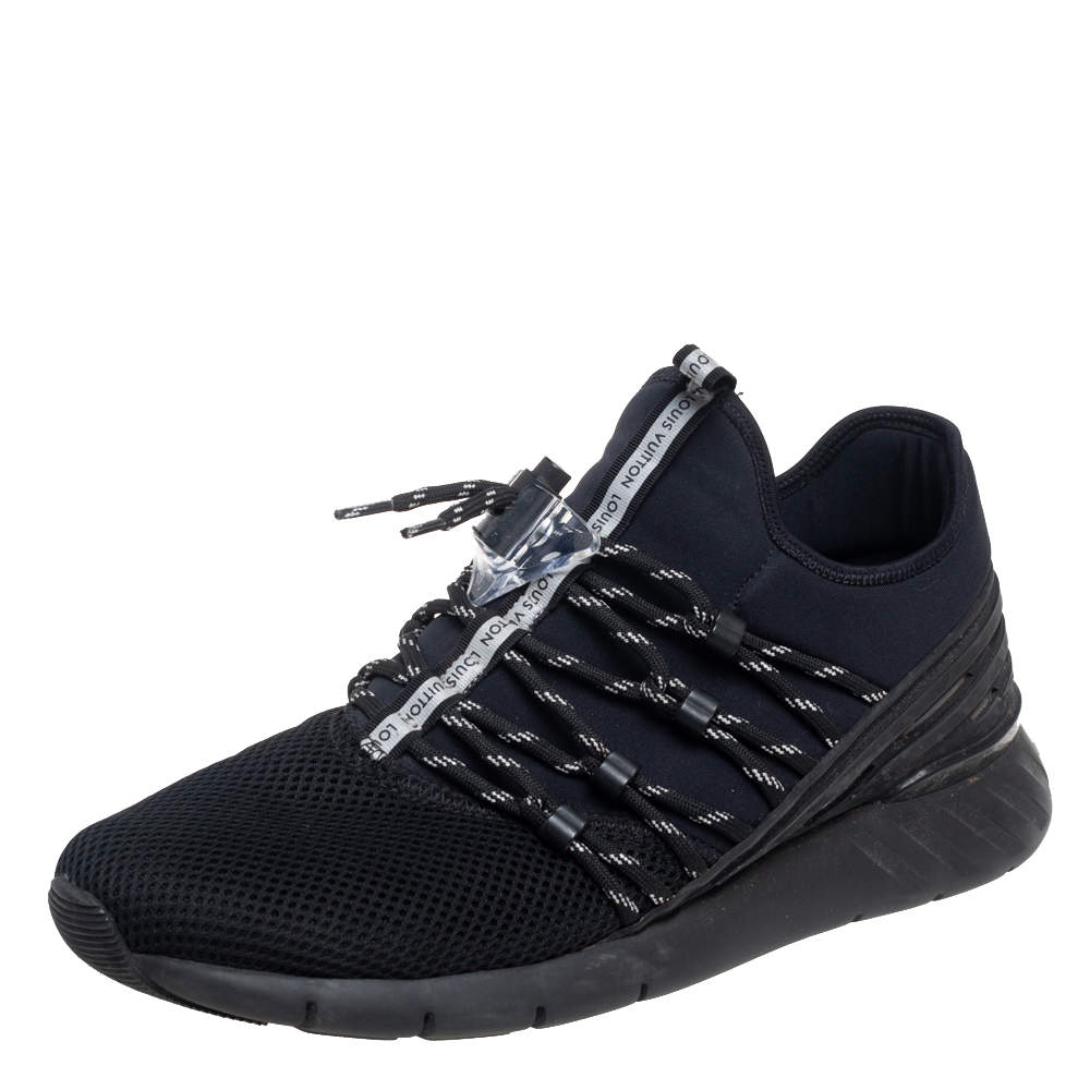 Louis Vuitton Black Fabric And Mesh Fastlane Sneakers Size 41