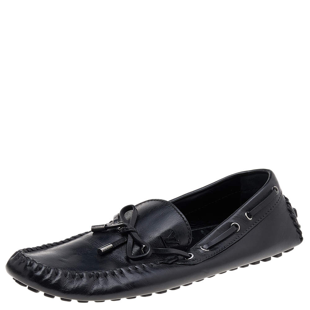 حذاء لوفرز لوي فيتون فيونكة أريزونا جلد أسود مقاس 46