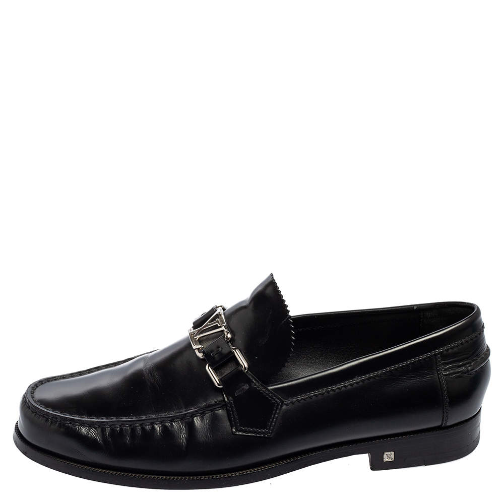 AUTH! Louis Vuitton LV Black Patent Leather Dress Shoes Formal UK 9.5 US  10.5