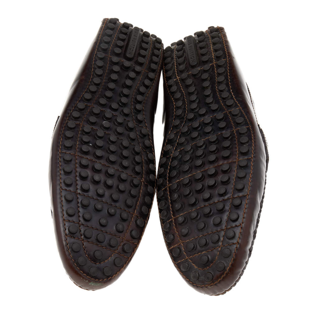 Louis Vuitton HOCKENHEIM Men's Dark Brown Leather Moccasin Shoes size 8/43  ref.546951 - Joli Closet