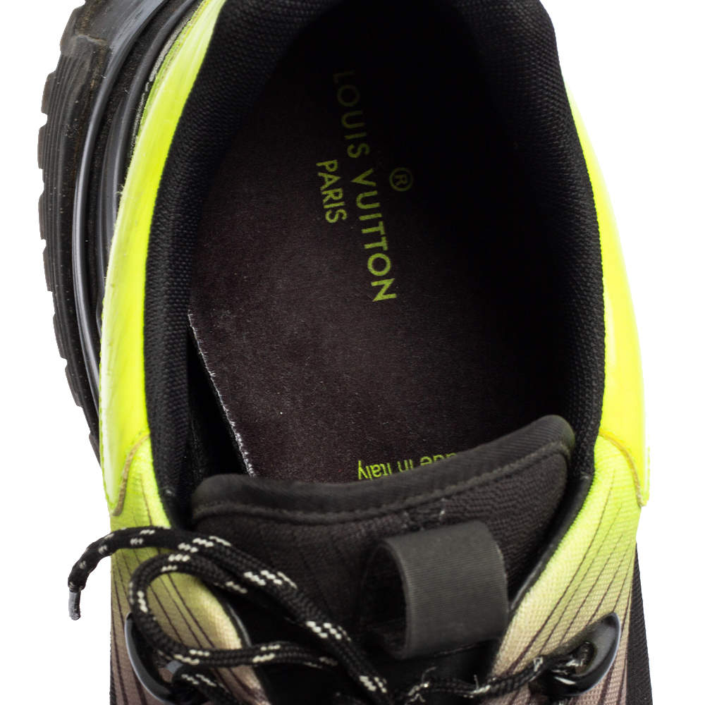 Louis Vuitton Black/Green Leather and Mesh Run Away Pulse Sneakers Size 41  at 1stDibs