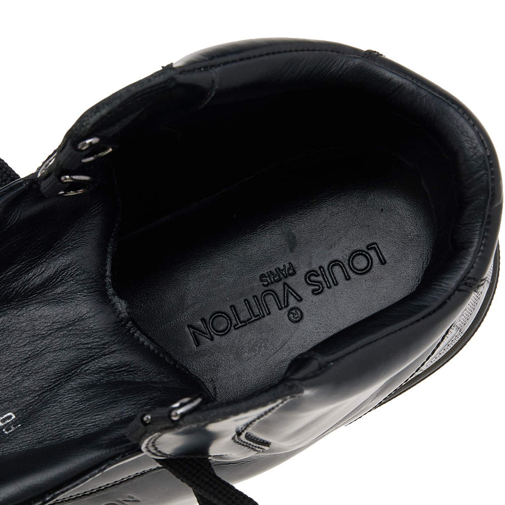 Louis Vuitton men's 6.5 USA Black Damier Patent High-Top Magnificent  Sneaker Leather ref.298340 - Joli Closet