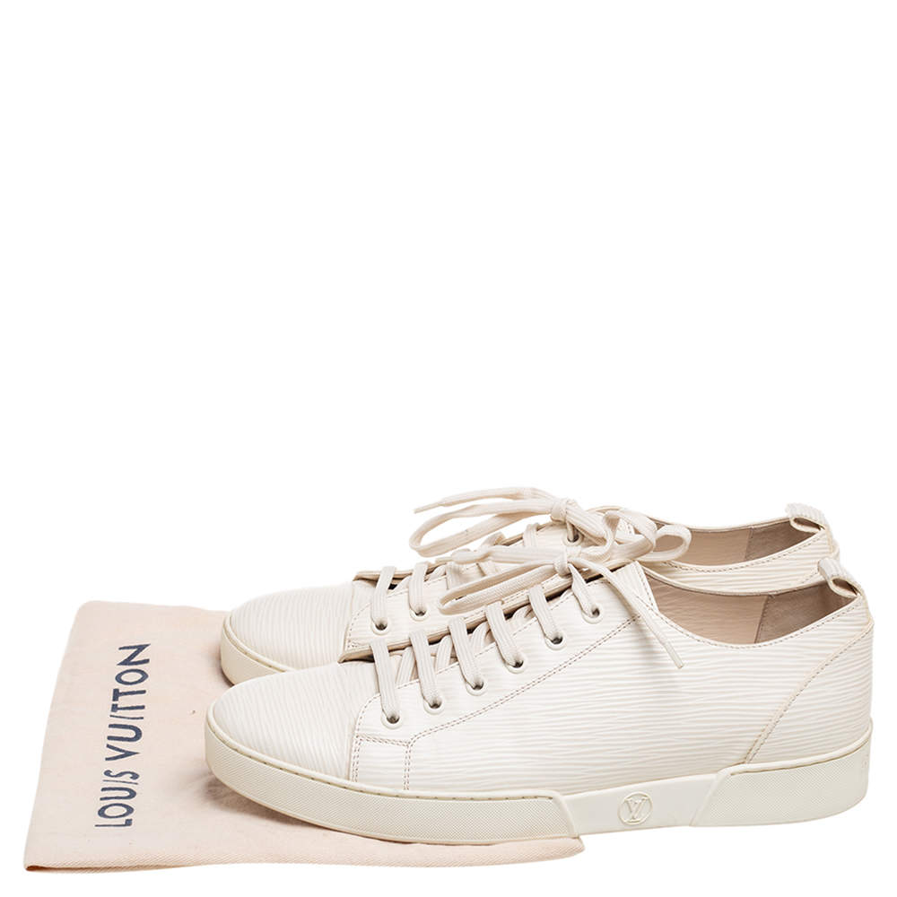 Louis Vuitton Cream EPI Leather Match Up Sneakers Size 43