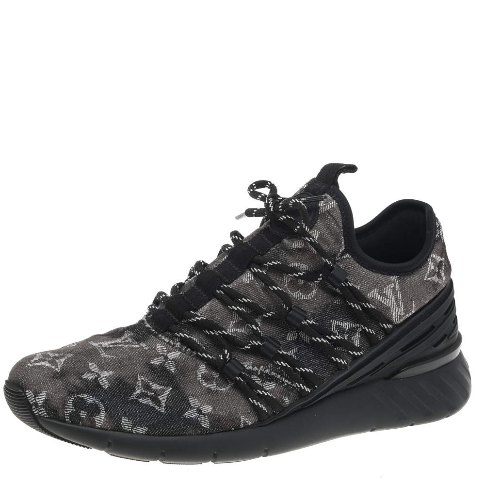 Pre Owned حذاء رياضي لوي فيتون مصبوغ متعادل دنيم فانتاسي مونوغرامي أسود مقاس 40