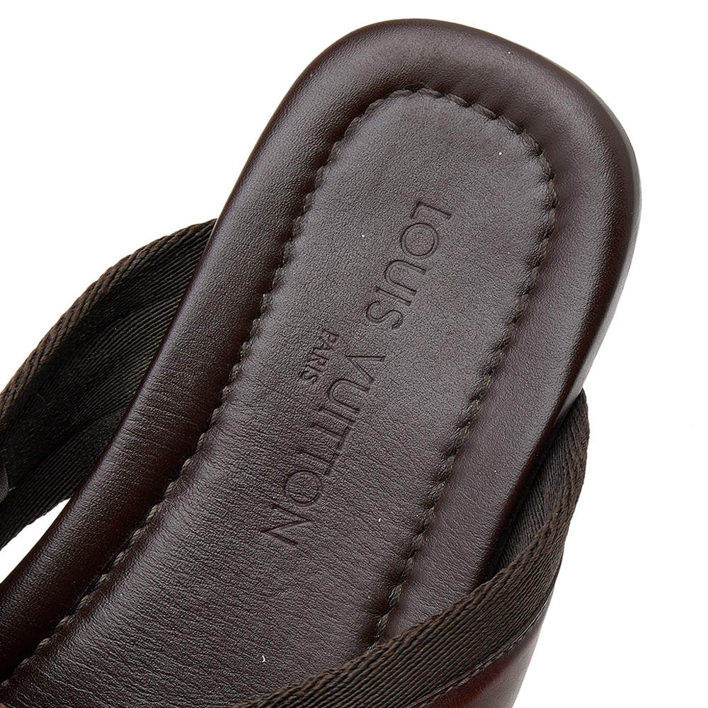 Louis Vuitton sunshine flat sandals Brown Leather ref.125252 - Joli Closet