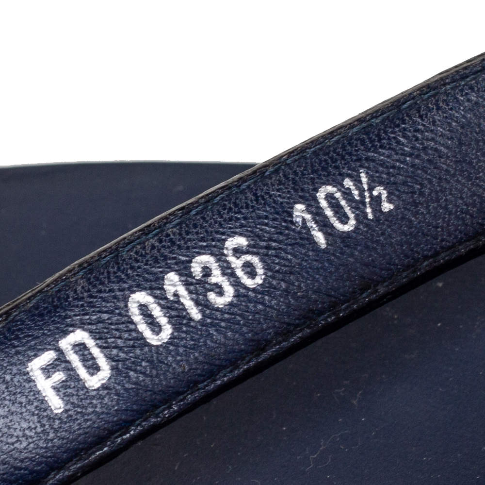 Louis Vuitton Navy Blue Leather Molitor Thong Flats Size 44.5 Louis Vuitton