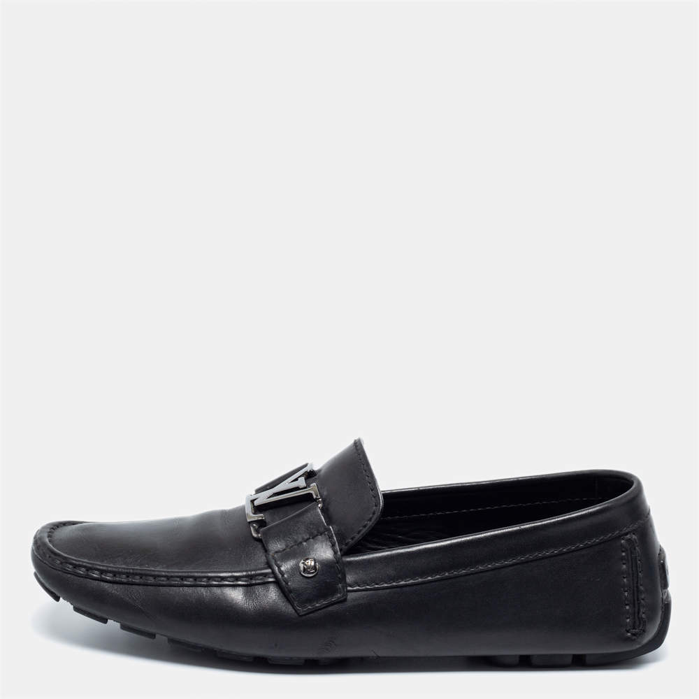 حذاء لوفرز لوي فيتون مونت كارلو جلد أسود مقاس 43